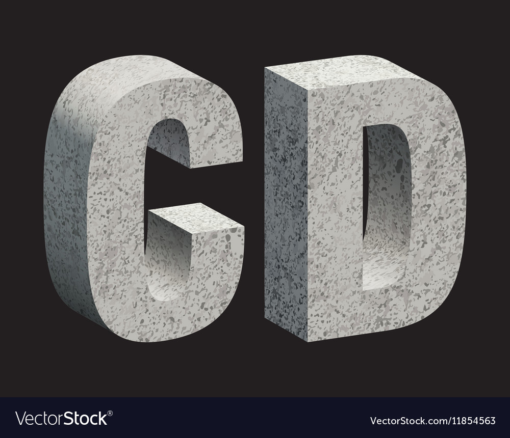 Download Concrete 3d letters Royalty Free Vector Image - VectorStock