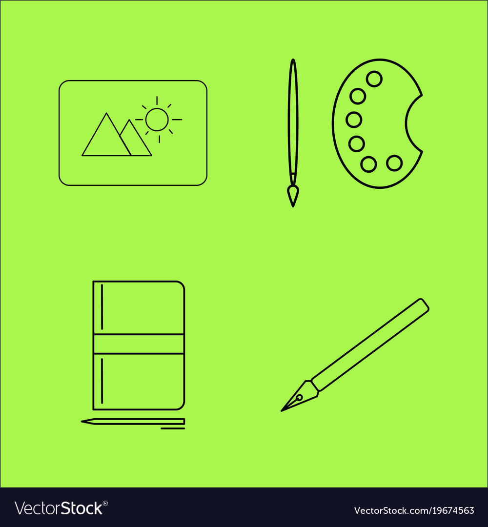 Design elements simple linear outline icon set