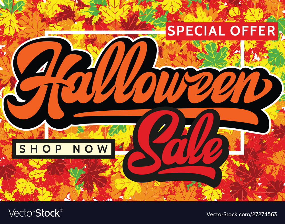 Halloween sale banners background vector image Halloween sale banners background