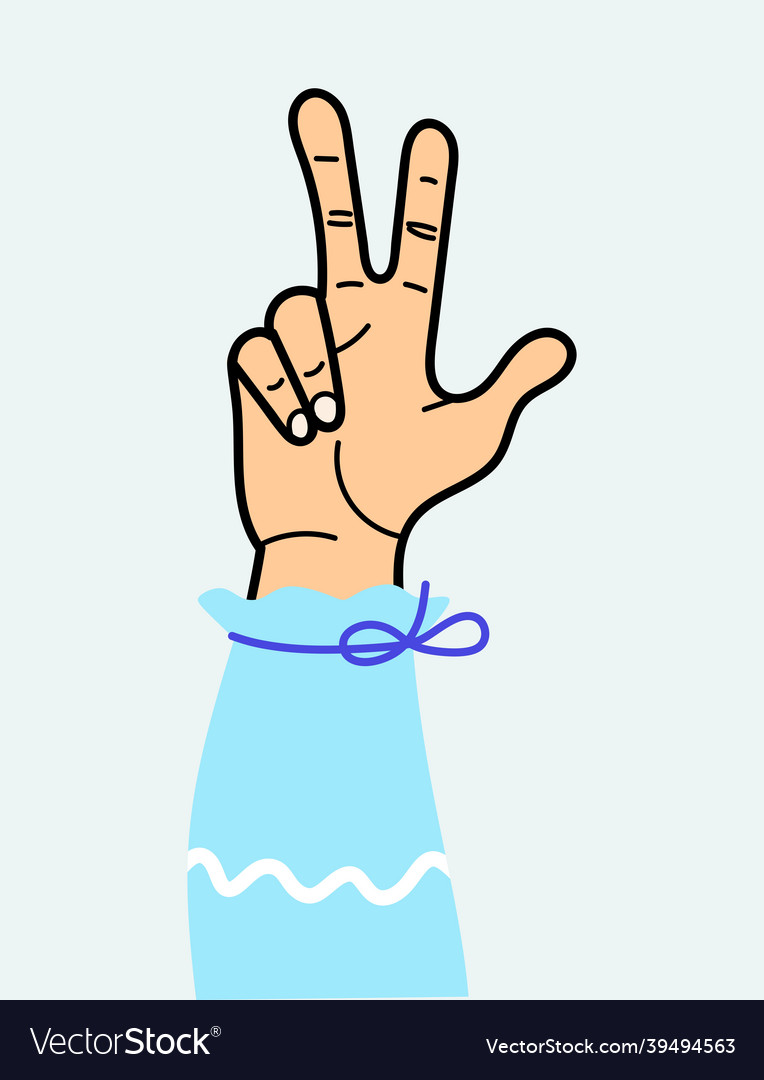 Hands showing two finger gesture for use vector image Hands showing two finger gesture for use