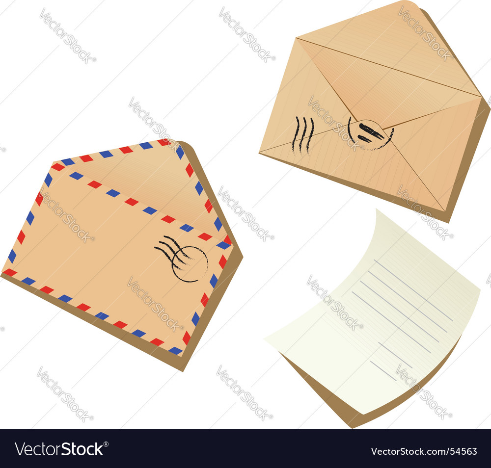 letter and envelopes royalty free vector image letter and envelop
