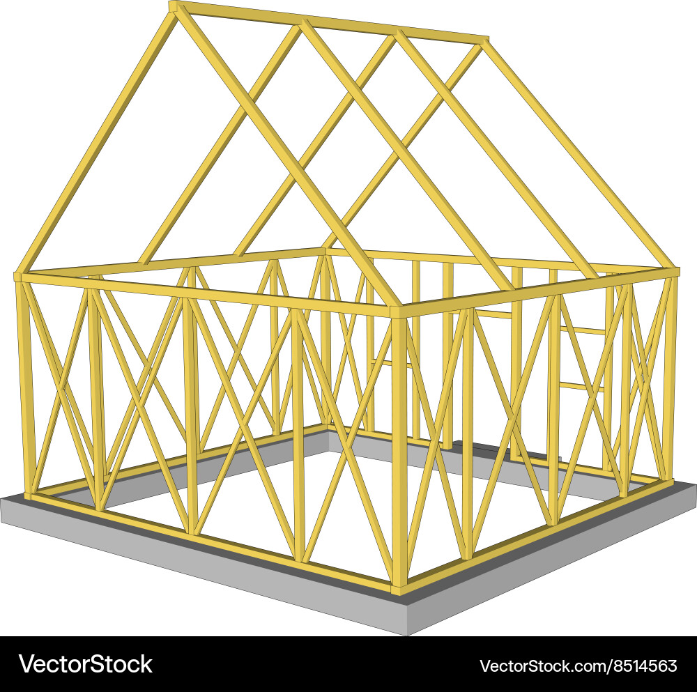 Structure of house in construction Royalty Free Vector Image