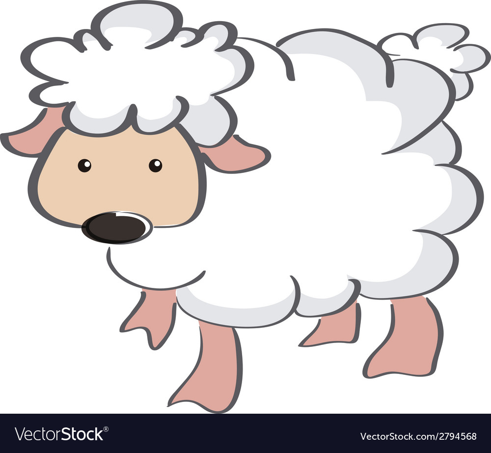 An isolated cheep on a white background Royalty Free Vector