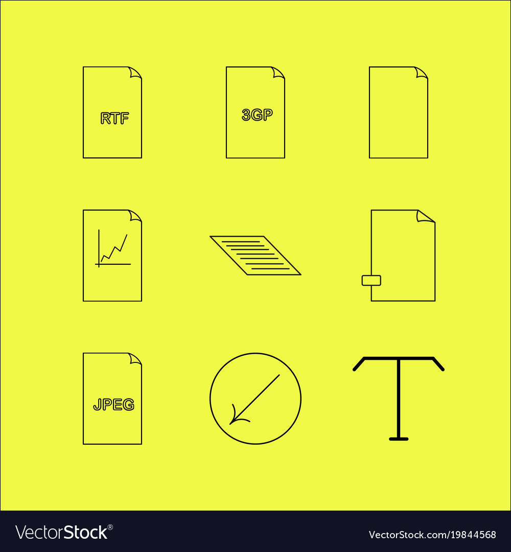 Files and folders linear icon set simple outline