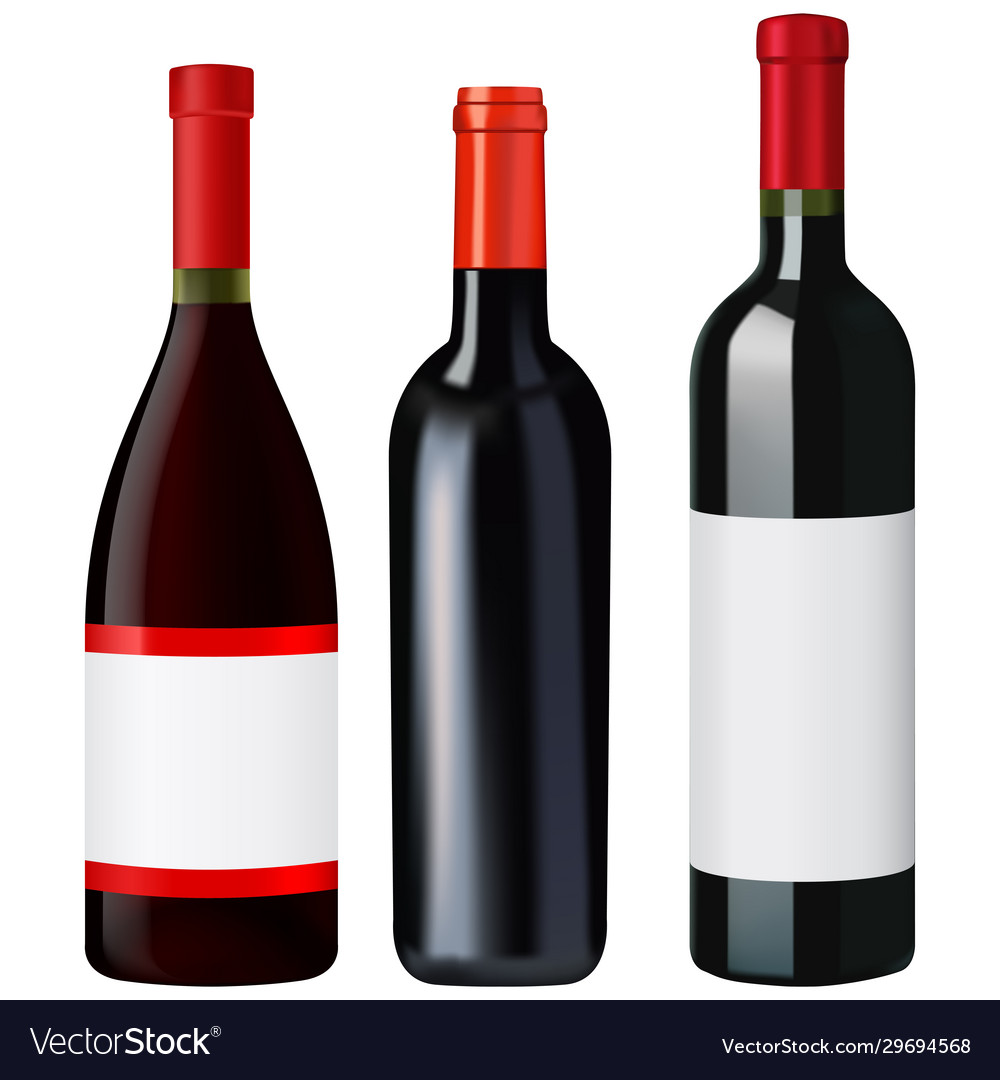 Red wine bottles Royalty Free Vector Image - VectorStock