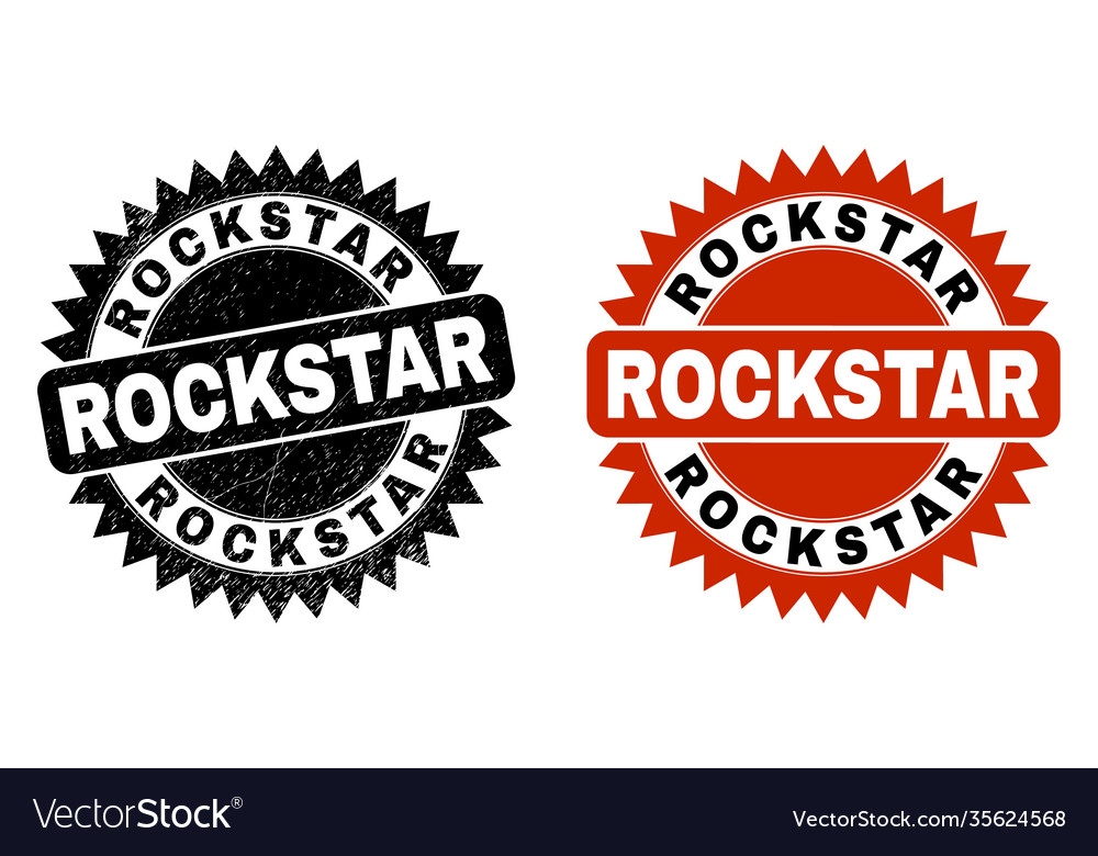 Rockstar black rosette stamp seal with corroded