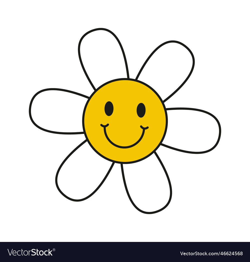 Smiling flower character Royalty Free Vector Image