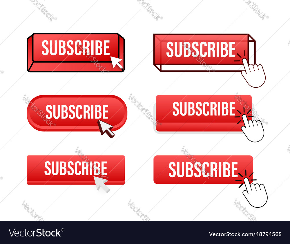 Subscribe Button With Pointer Clicking Royalty Free Vector Subscribe Button With Pointer Clicking Royalty Free Vector