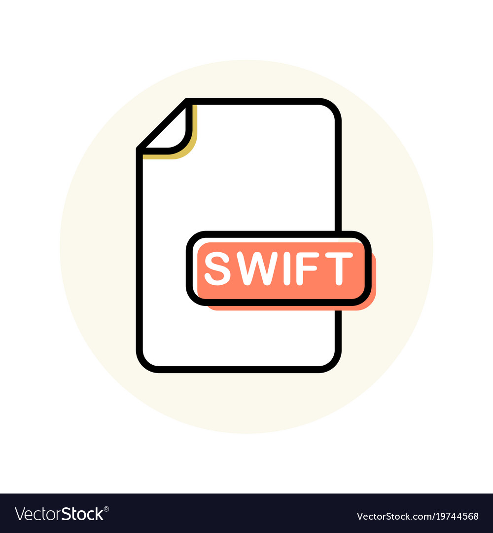 Swift File Format Extension Color Line Icon Vector Image