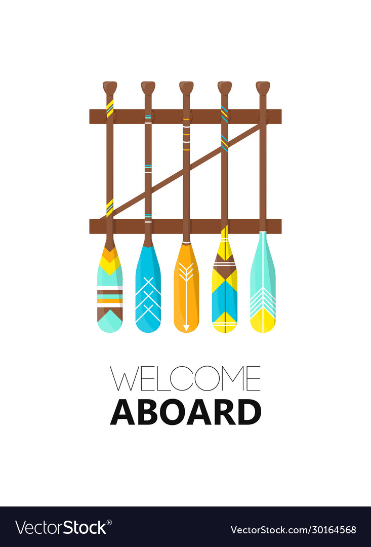 Template vertical poster with welcome aboard