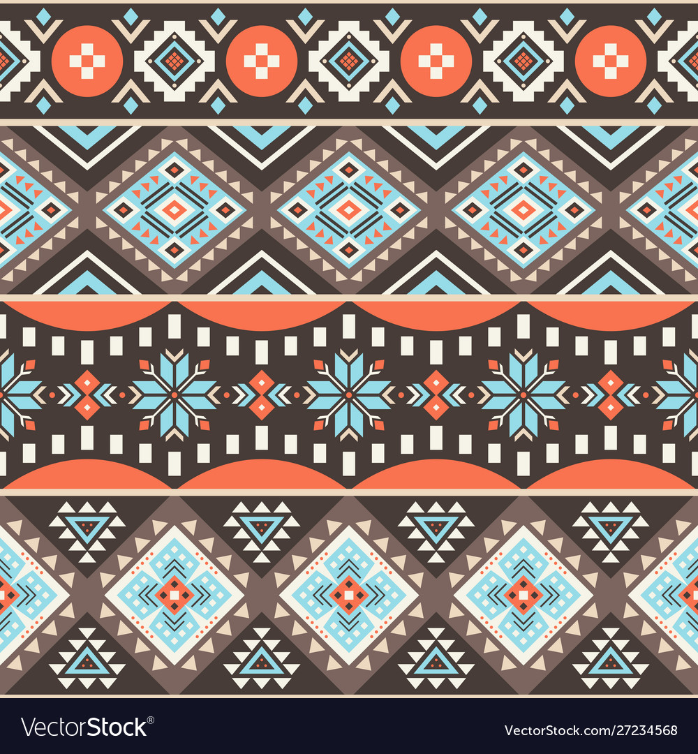 Tribal geometric seamless pattern Royalty Free Vector Image