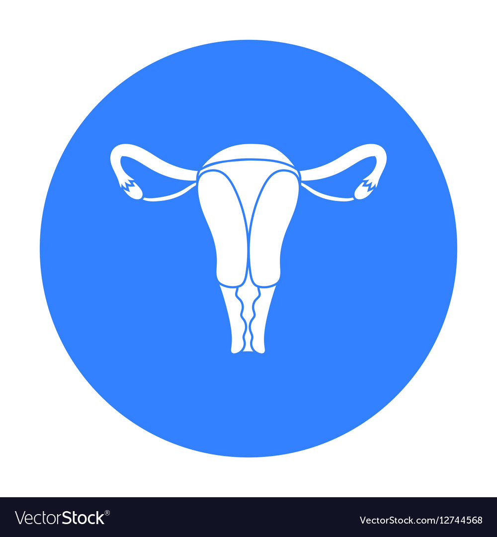 Uterus icon in black style isolated on white Vector Image