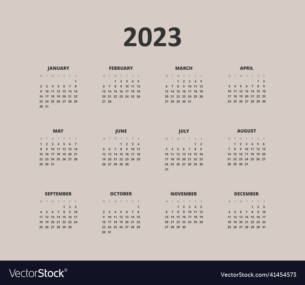 2023 Kalender auf Pastell beige Hintergrund