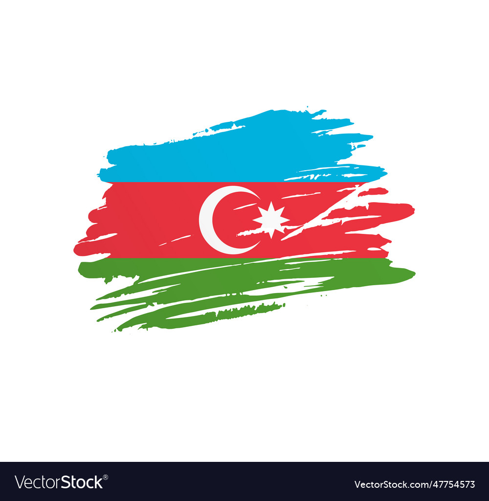 Brush stroke texture flag of azerbaijan