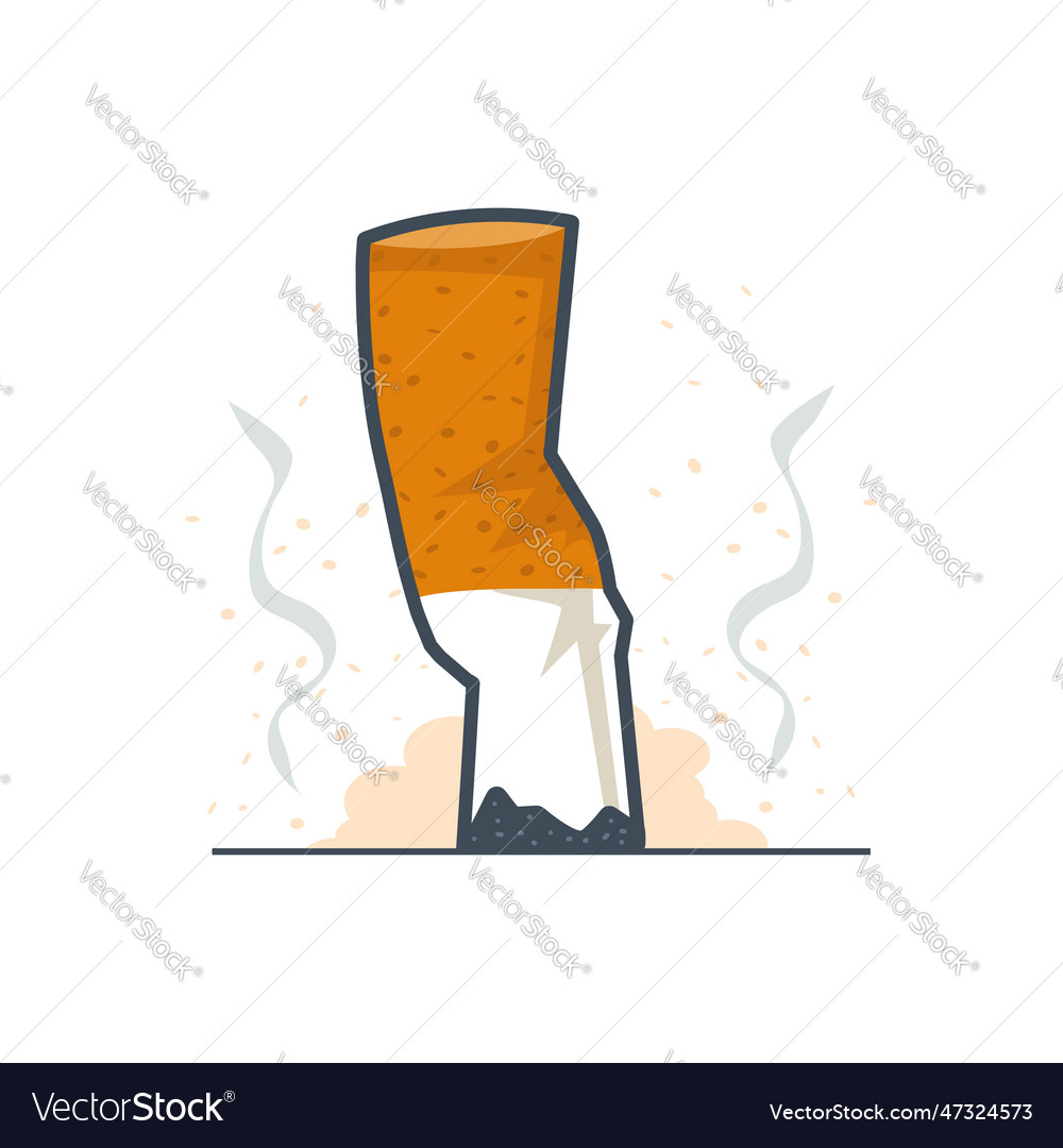 Cigarettes butt with smoking icon Royalty Free Vector Image