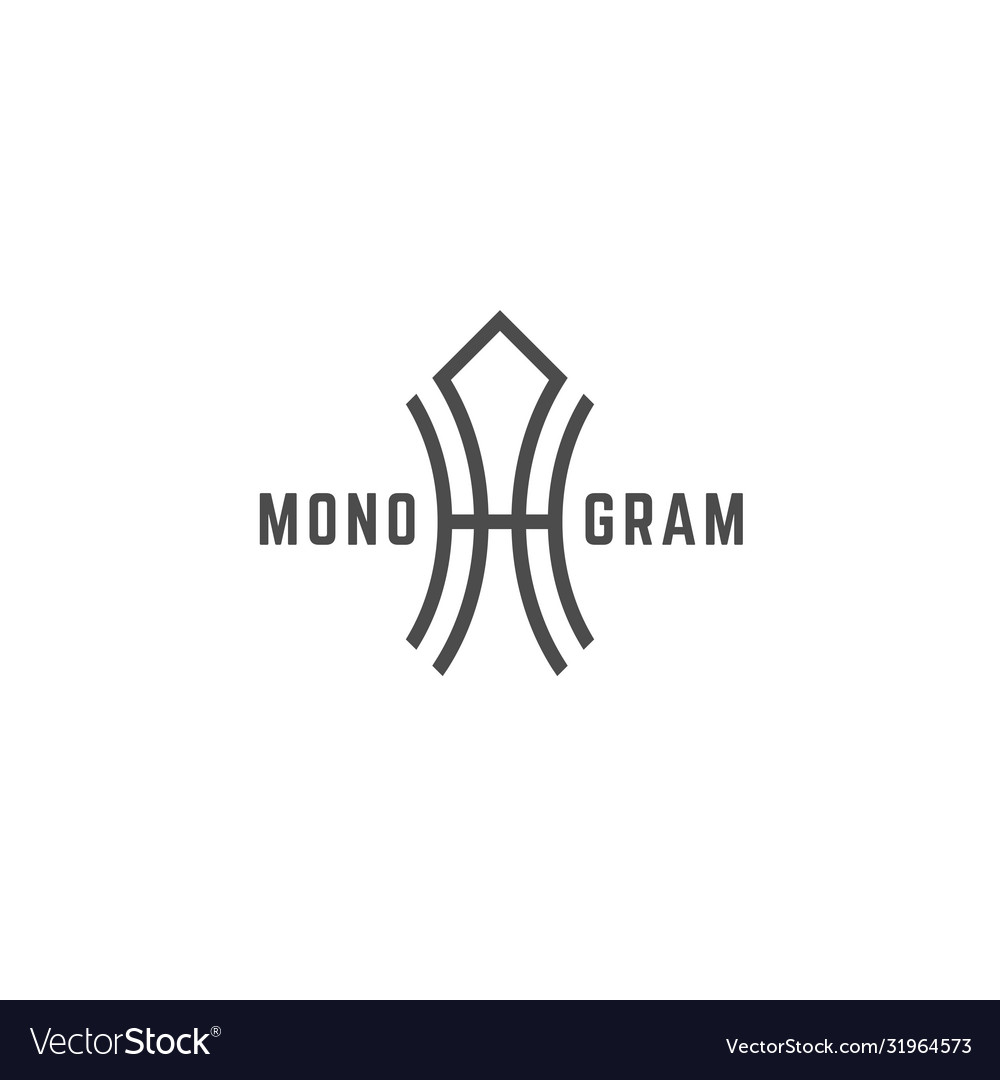 Geometric monogram ha vector image Geometric monogram ha