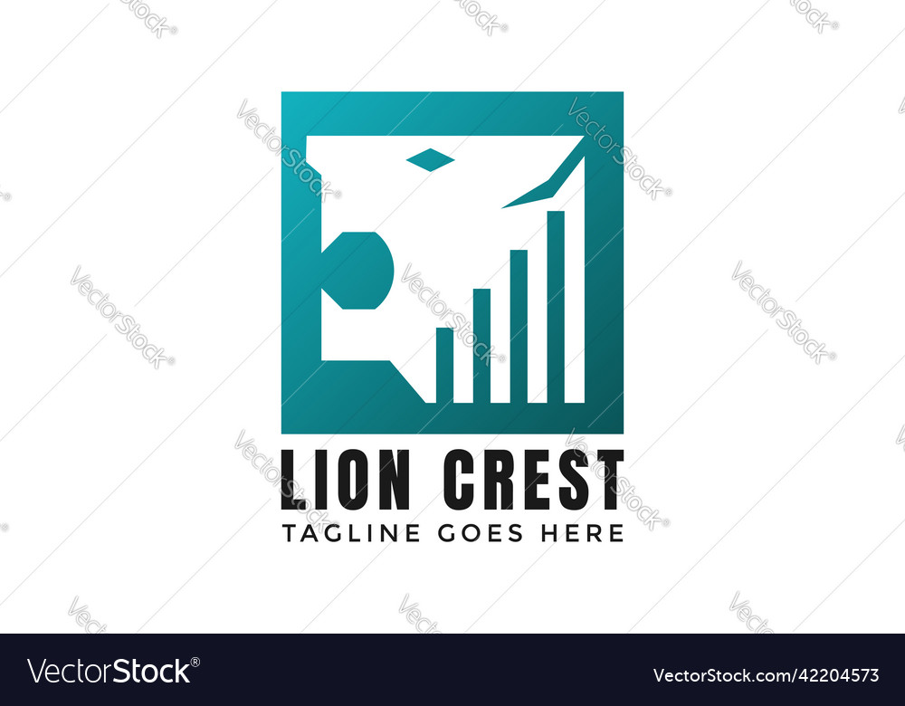 Blue Square With White Lion Logo