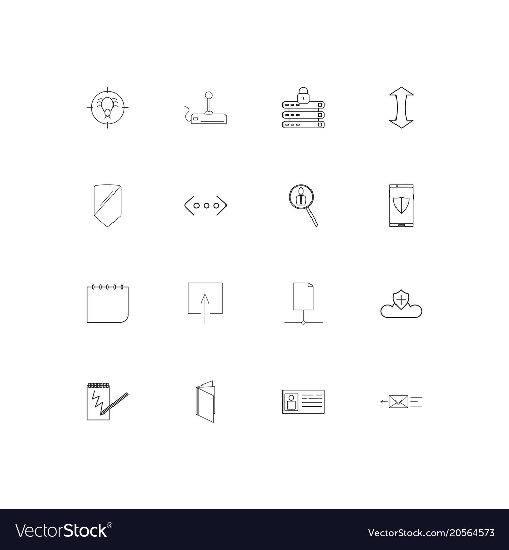 Internet technologies simple linear icons set