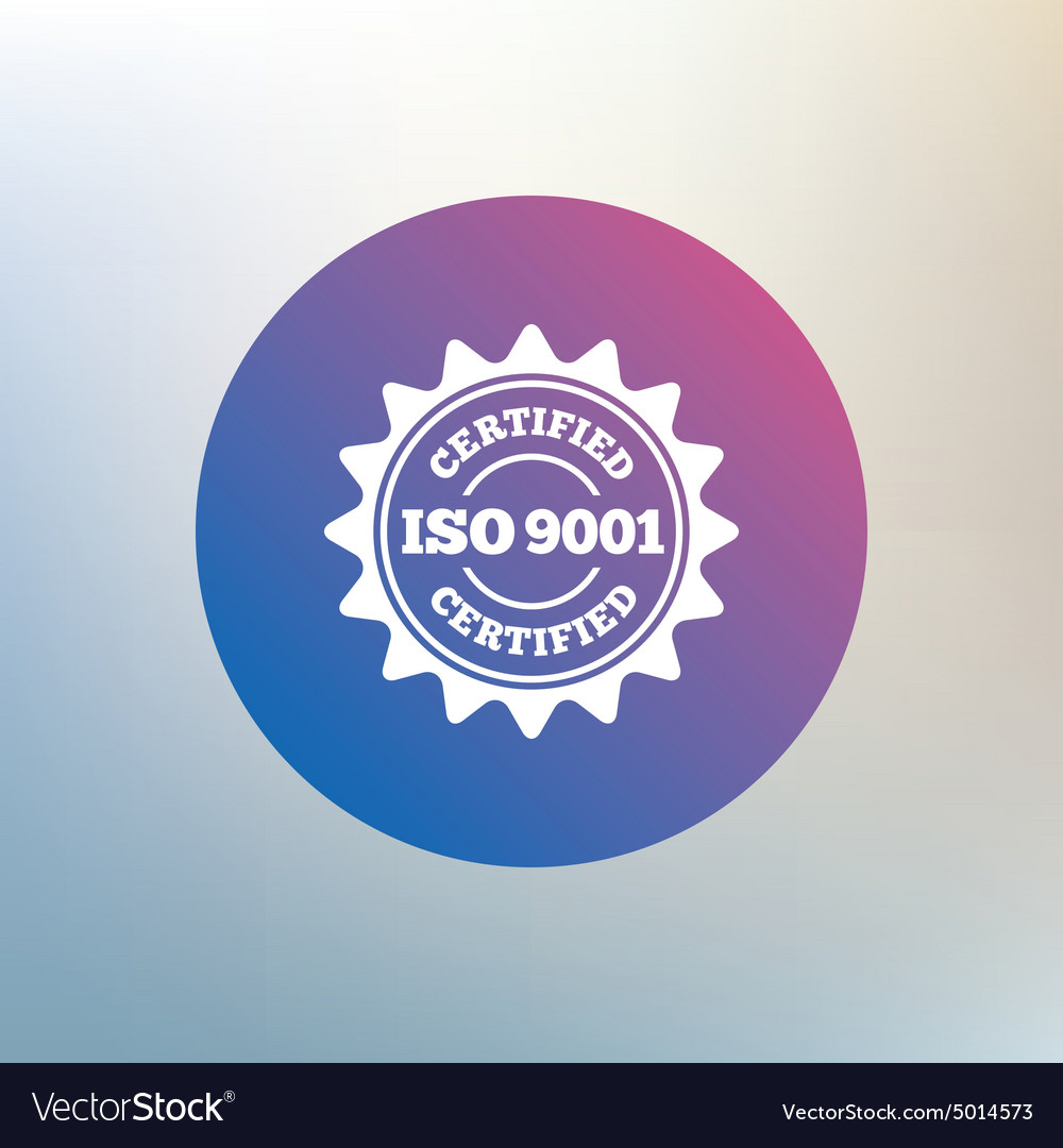 iso 9001 certified sign certification stamp vector image blue sign certification