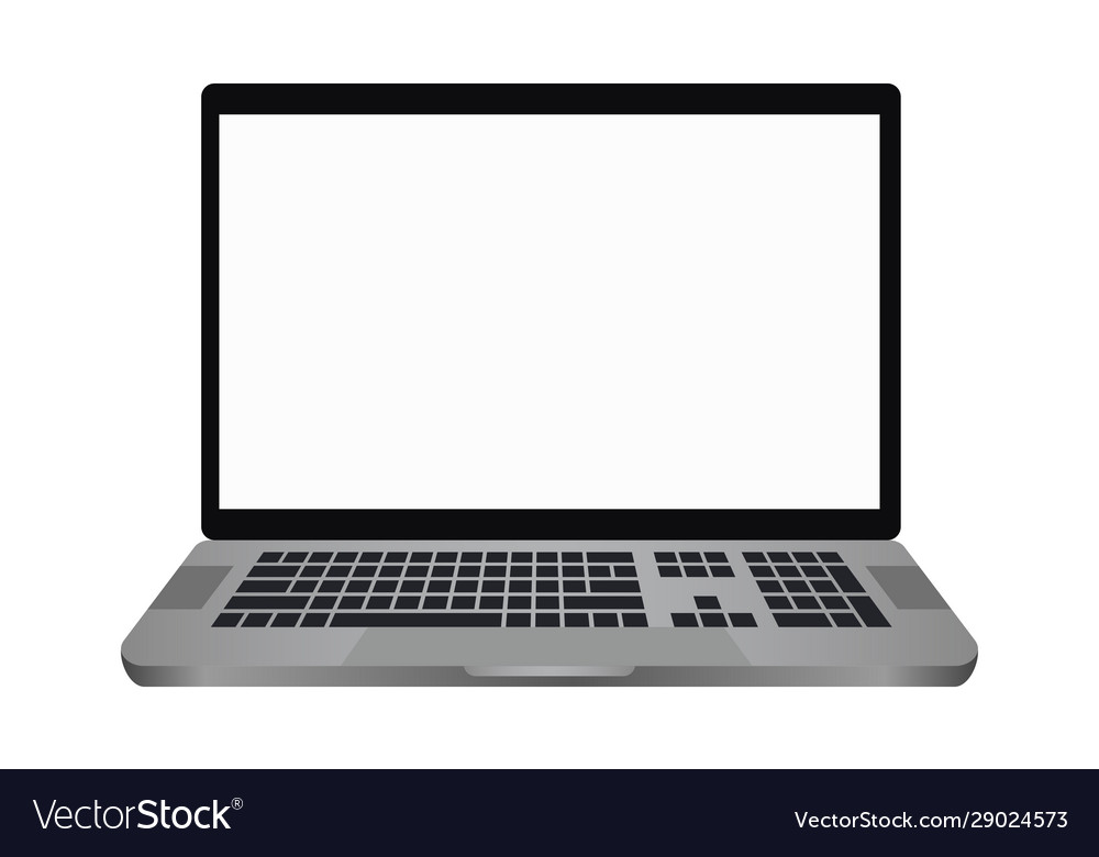 Laptop with a blank screen white