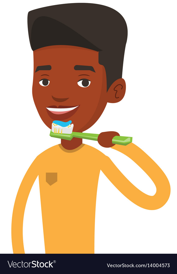 Man brushing his teeth Royalty Free Vector Image