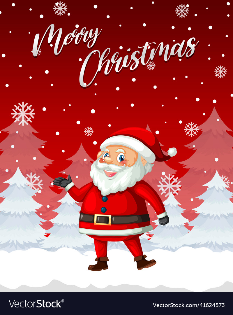 Merry christmas poster design with santa claus Vector Image