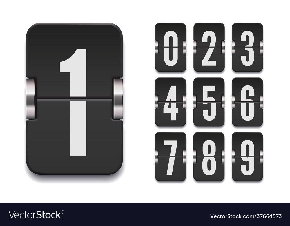 Numeric Flip Scoreboard Set With Shadows For Black