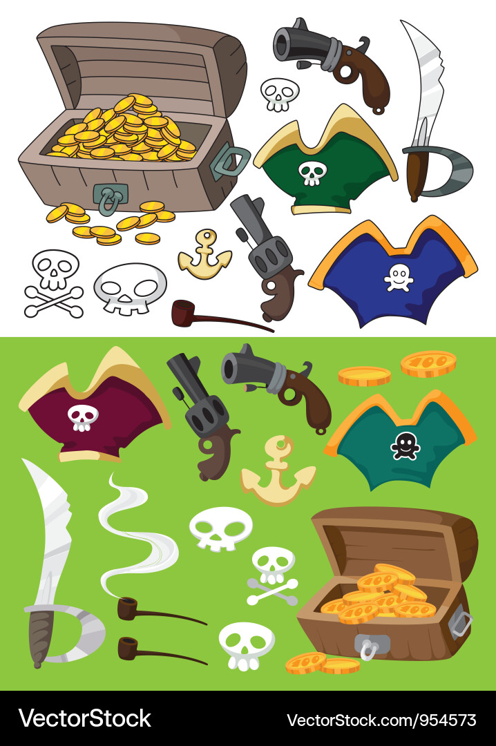 Pirate Set Royalty Free Vector Image Vectorstock