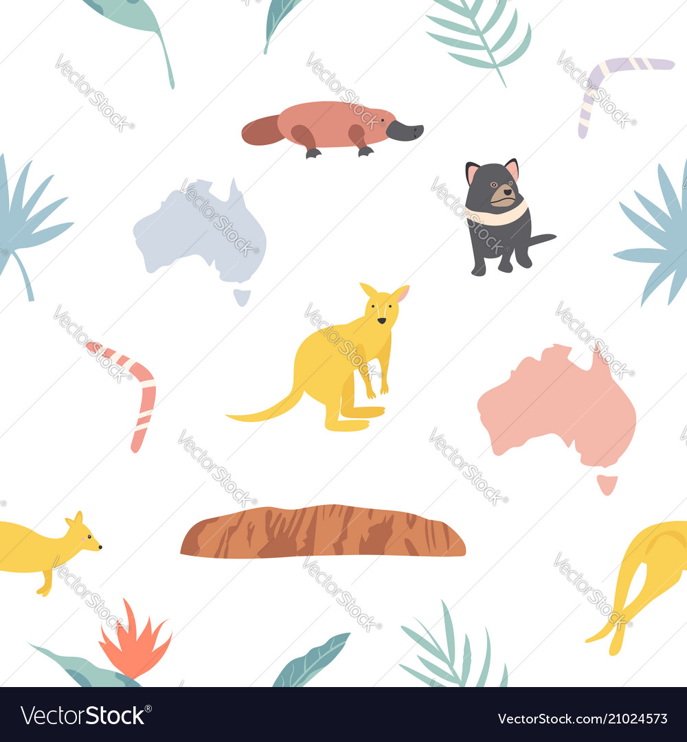 Seamless pattern with koalas and leaves vector image Seamless pattern with koalas and leaves