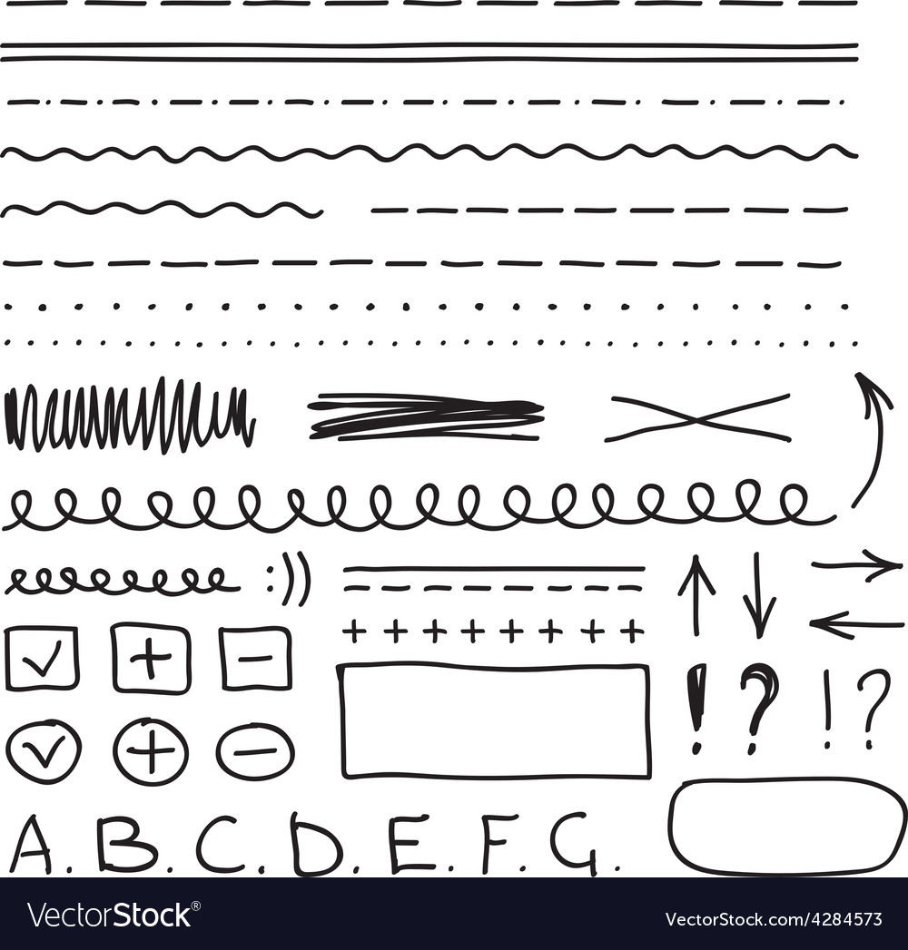 Set of hand drawing elements for select and edit