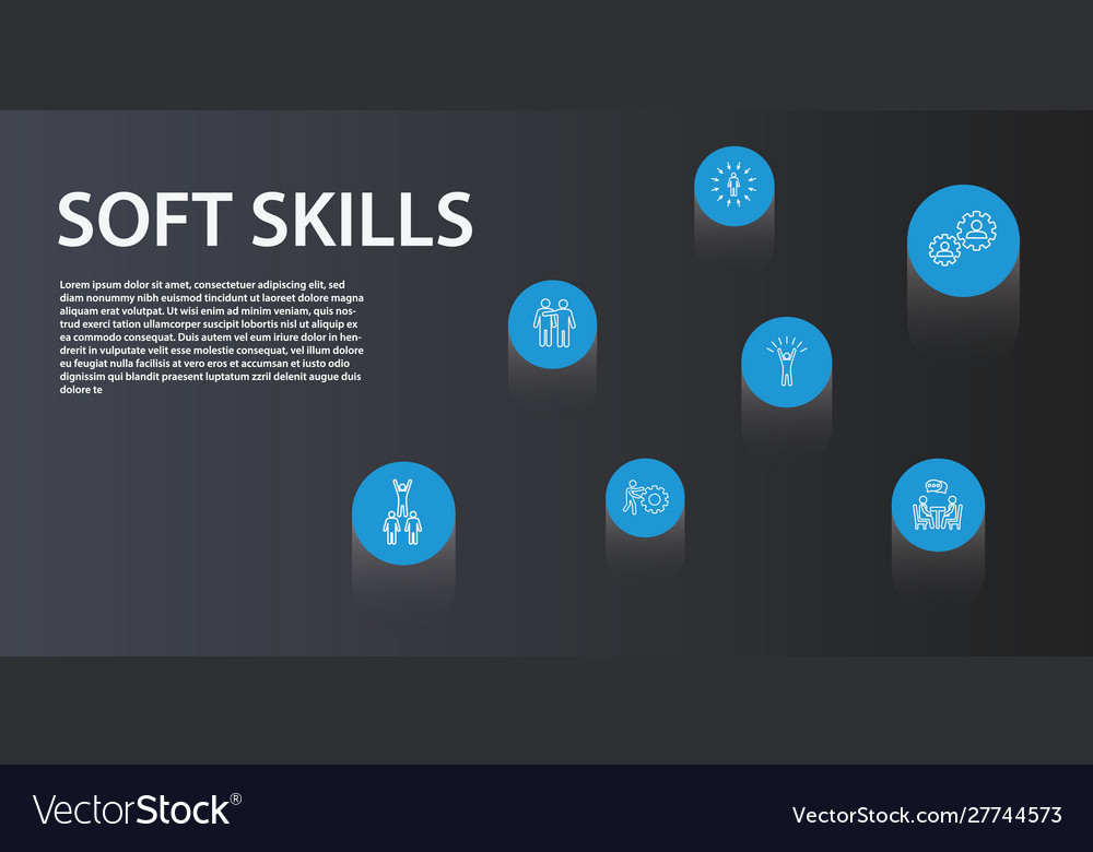 Soft skills infographics design timeline concept