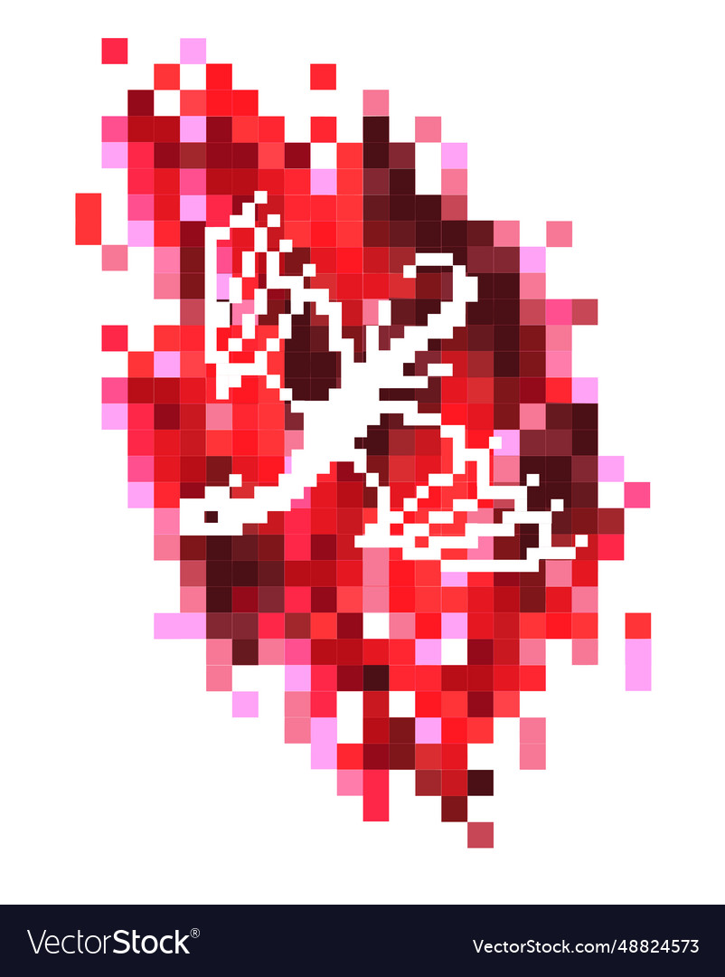 Symbol of 2024 new year dragon in pixel art design