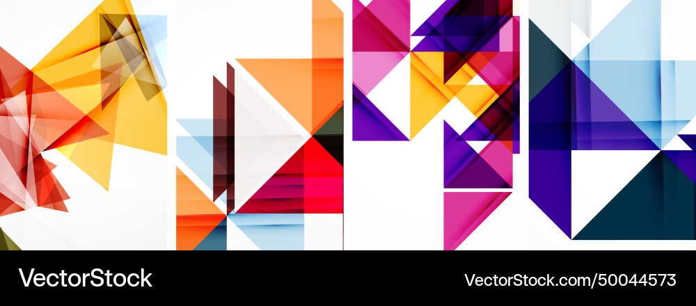 Triangle poster set for wallpaper business card Vector Image