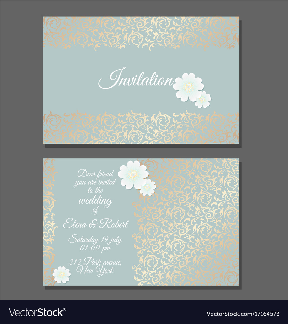 vintage wedding invitation templates cover design vector image