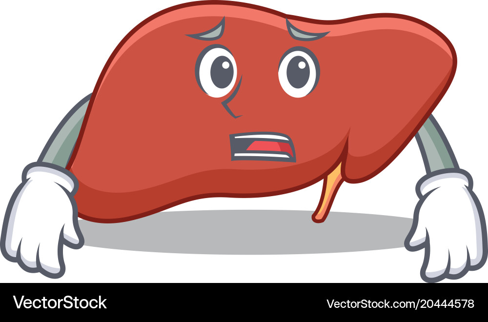 Afraid Liver Character Cartoon Style Royalty Free Vector
