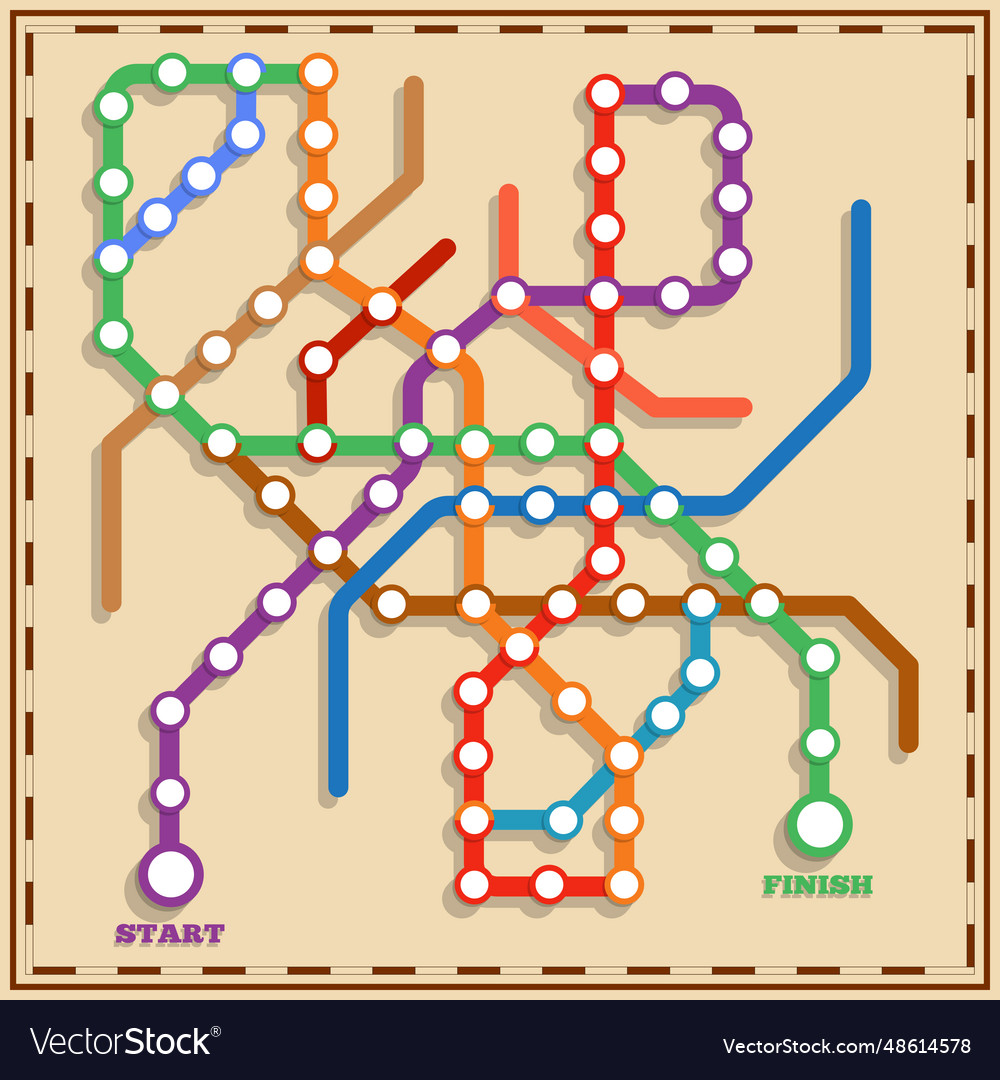 Board game in the form of a subway scheme vector image Board game in the form of a subway scheme