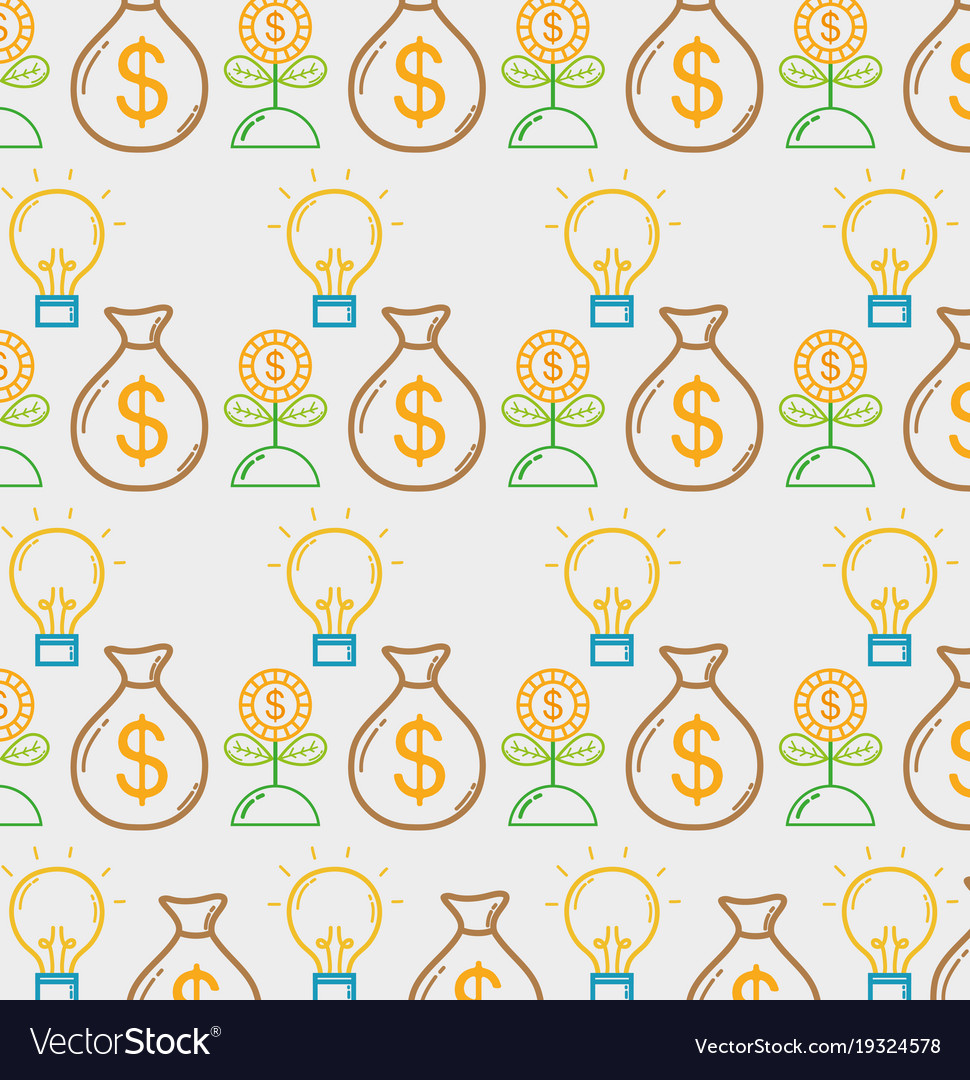 Business Money Liner Icon Background Royalty Free Vector