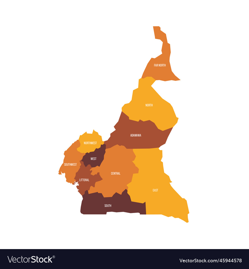 Cameroon political map of administrative divisions