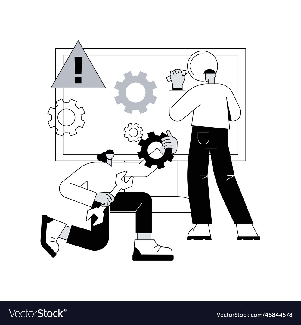 Computer troubleshooting abstract concept vector image Computer troubleshooting abstract concept