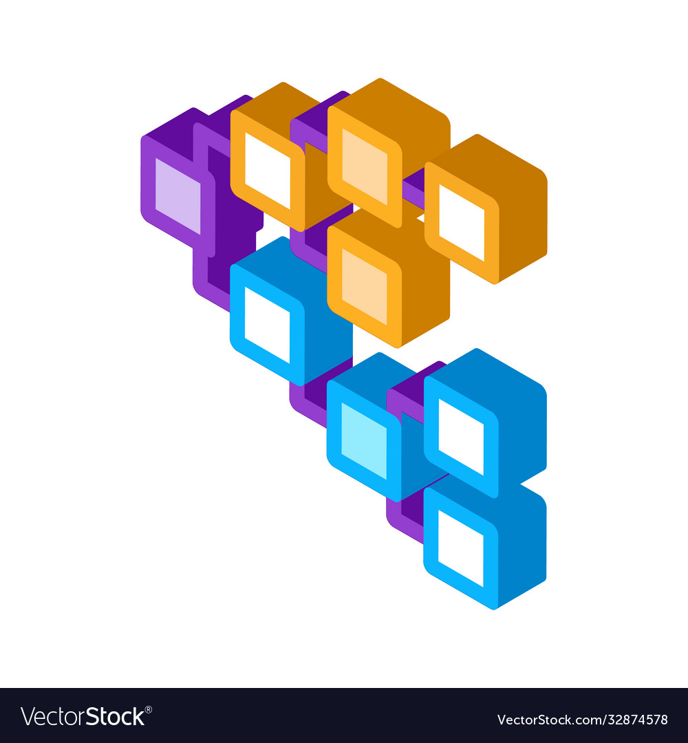 Front end hierarchy isometric icon vector image Front end hierarchy isometric icon
