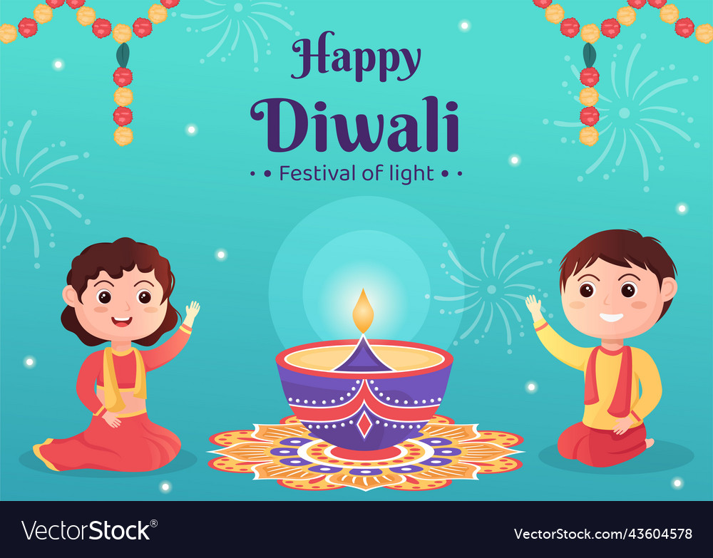 Indian celebrating diwali day background template Vector Image