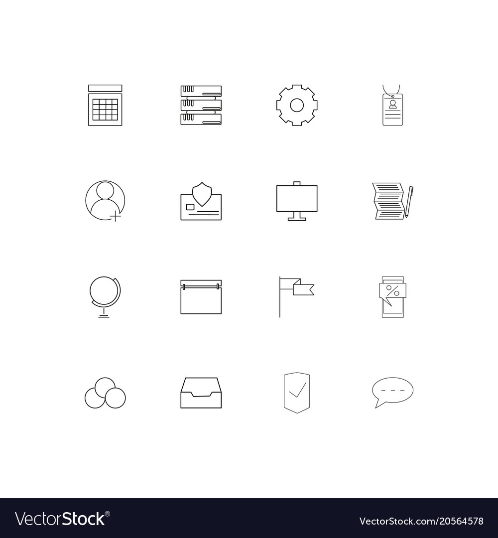 Internet technologies simple linear icons set