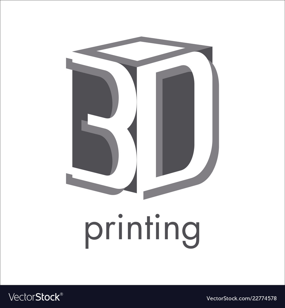 Logo 3d Printing And 3d Pens Royalty Free Vector Image