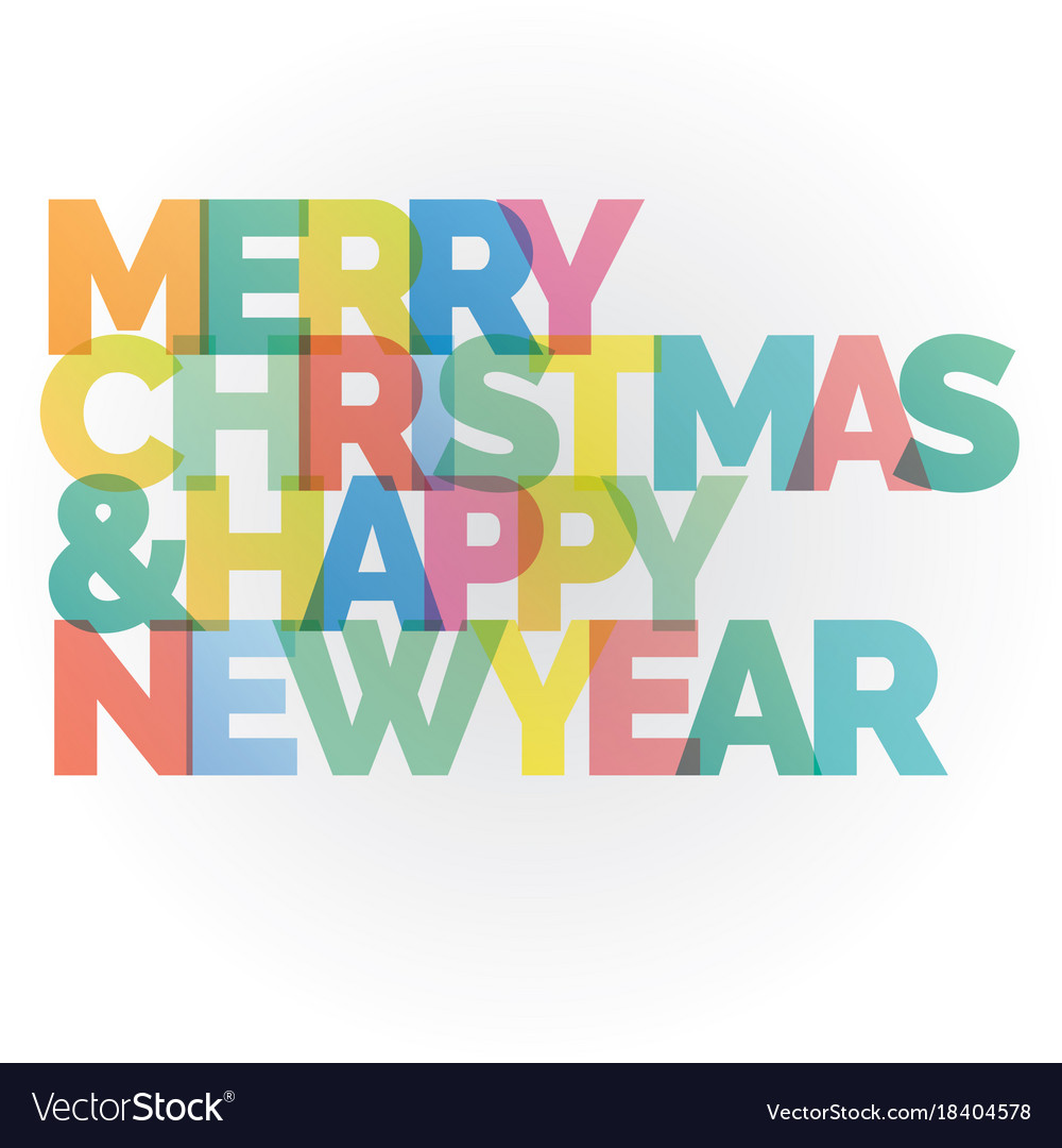 Merry christmas and happy new year colorful card Vector Image