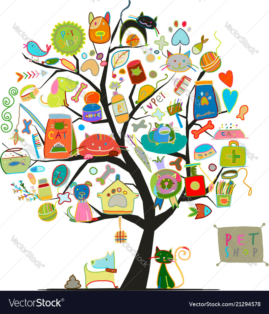 Pet shop art tree for your design