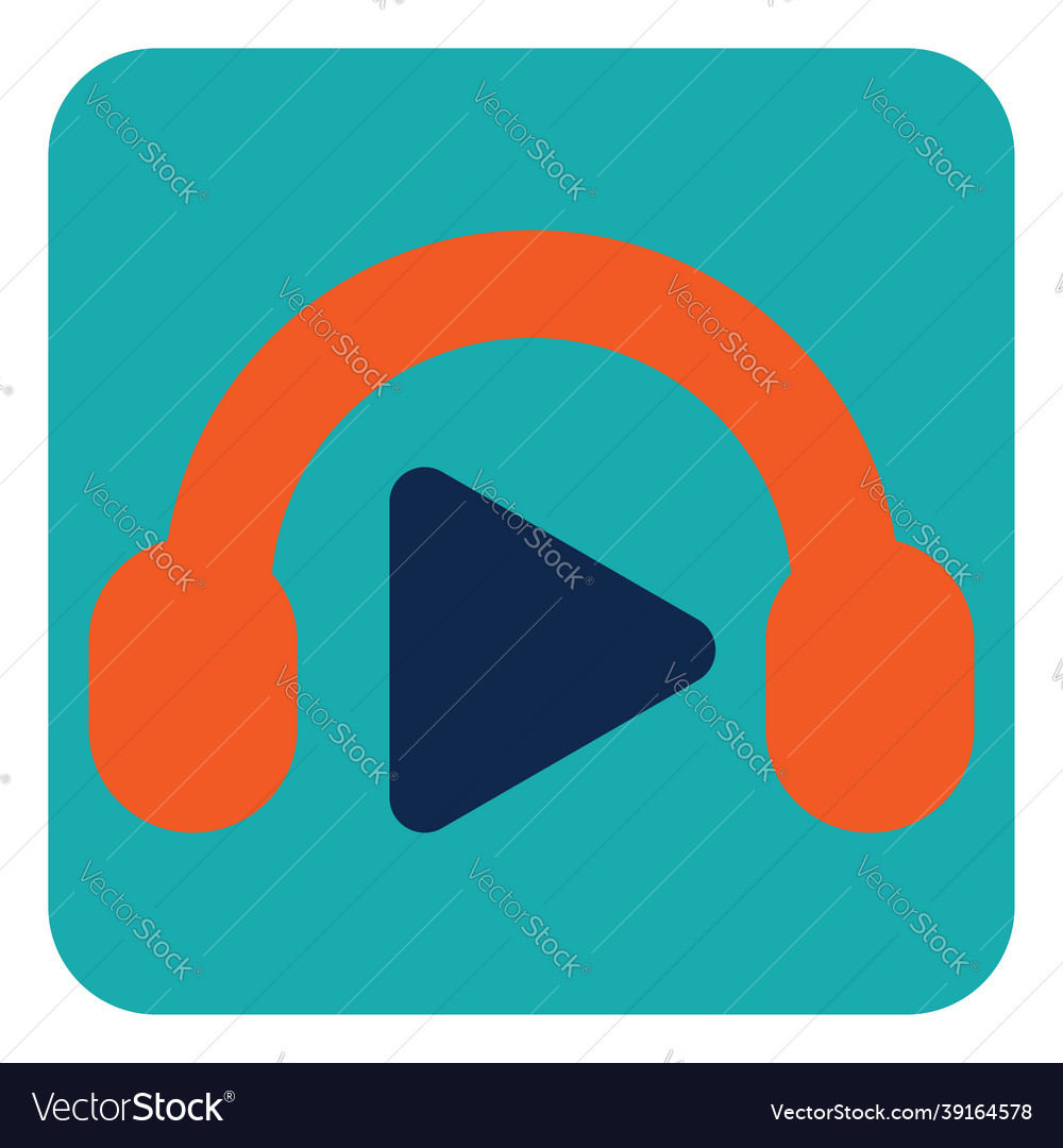 Podcast Play Symbol On A White Background Vector Image