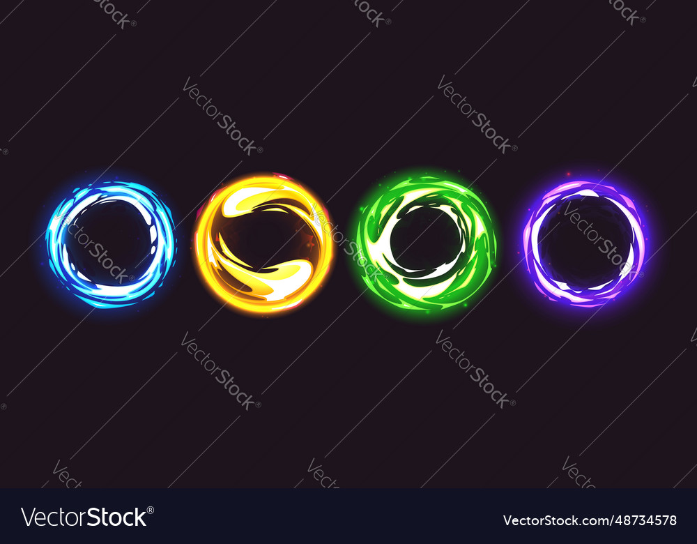 Ring magic portal with light effect Royalty Free Vector