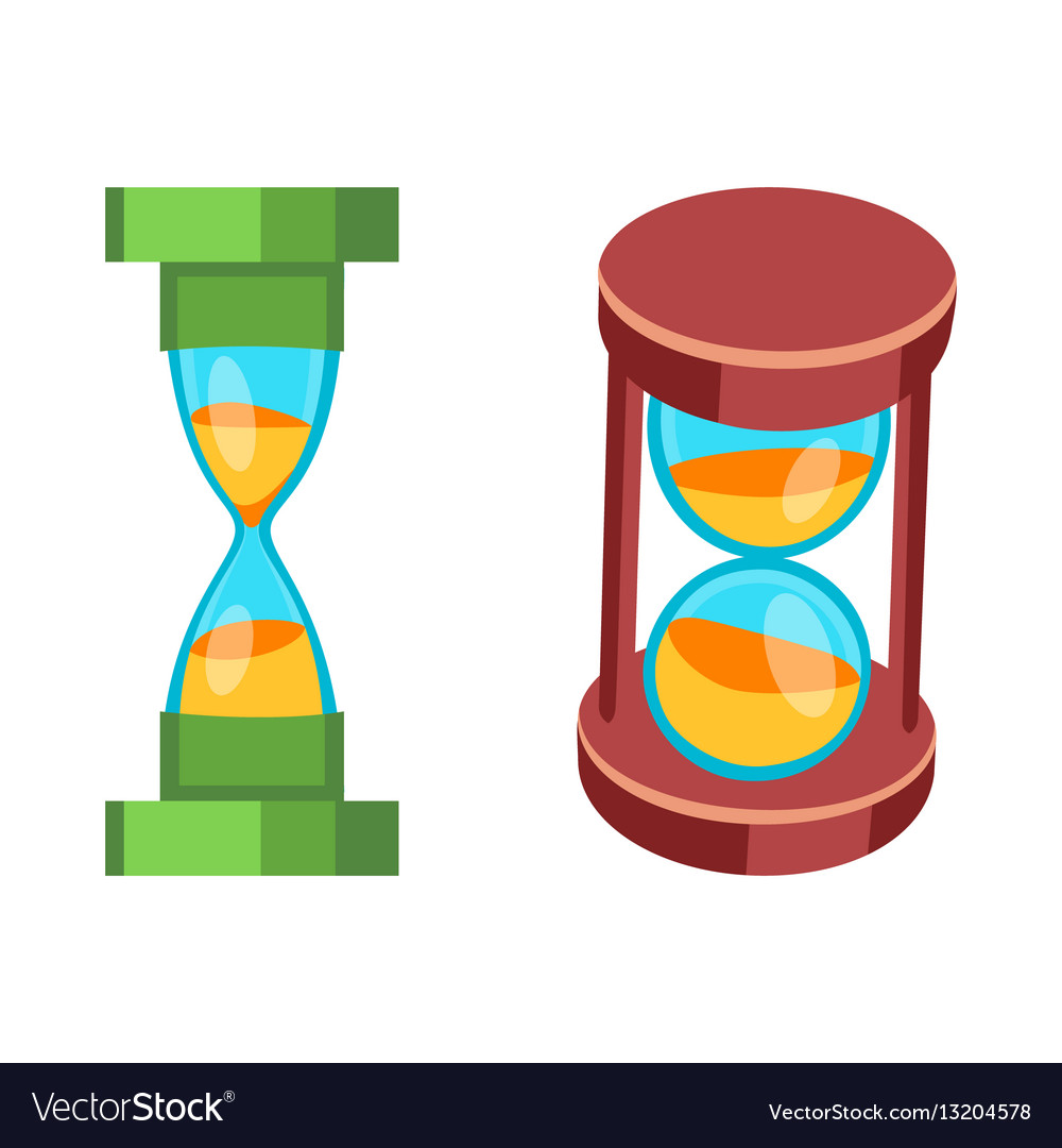 Sand clocks isolated Royalty Free Vector Image
