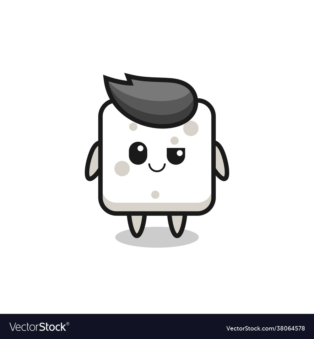 Sugar cube cartoon with an arrogant expression