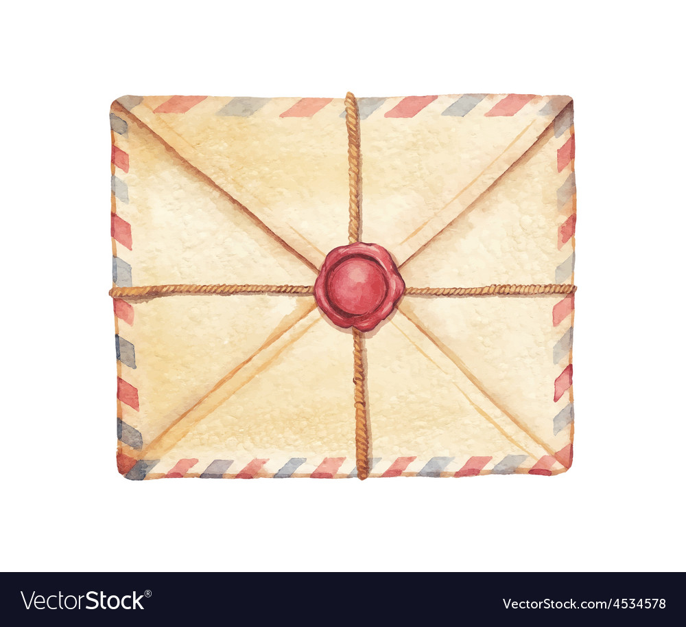 Watercolor envelope Royalty Free Vector Image - VectorStock